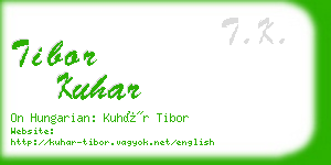 tibor kuhar business card